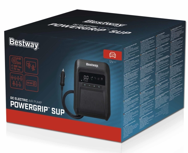 Bestway 12V PowerGrip SUP-paddelbr&auml;da DC elektronisk luftpump
