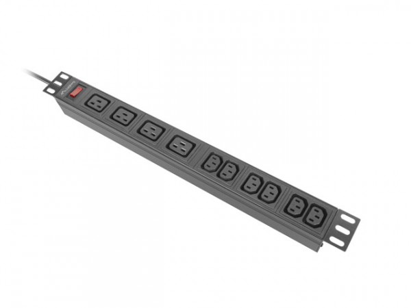 Lanberg Rack Pdu Power Strip 19" 1U 16A 2M 4X C19 6X Iec C13 Juodas C20