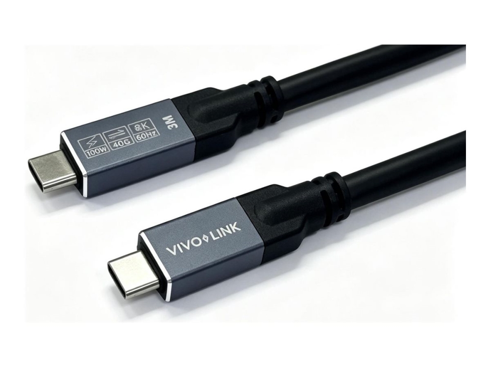 Vivolink Usb-C To Usb-C Cable 0.5M - Usb4, 40Gbps, 100W Pd, 8K, Enterprise-Tested, 0,5 M, Usb C, Usb C, Usb4 Gen 2X2, 40 Gbit/S, Schwarz