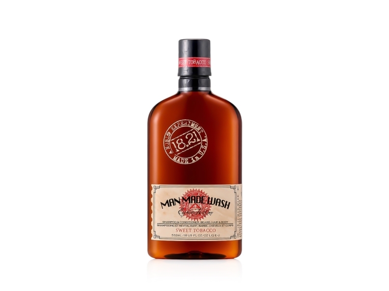 Baylis & Harding 18.21 Man Made Wash Sweet Tobacco daugiafunkcė priemonė vyrams 3in1: šampūnas, kondicionierius ir kūno prausiklis viename, 530 ml