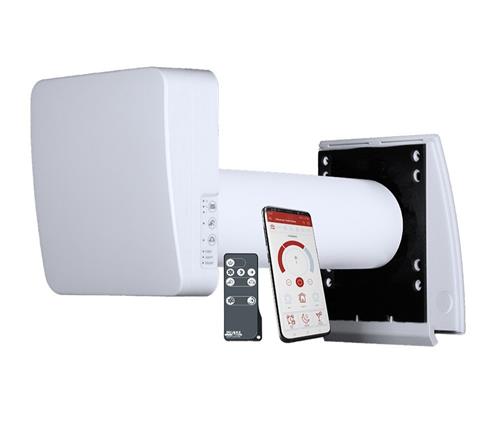 Duka One S4 Plus ventilator med varmegenvinding, Ø100 mm, wi-fi, hvid