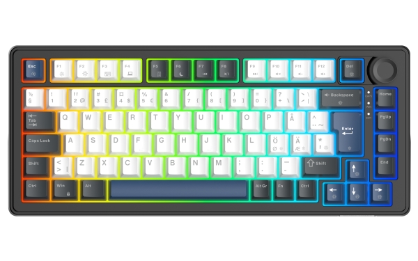 Dk480 75% Mechanical Gasket Keyboard, Pbt Keycaps, Hot-Swap
