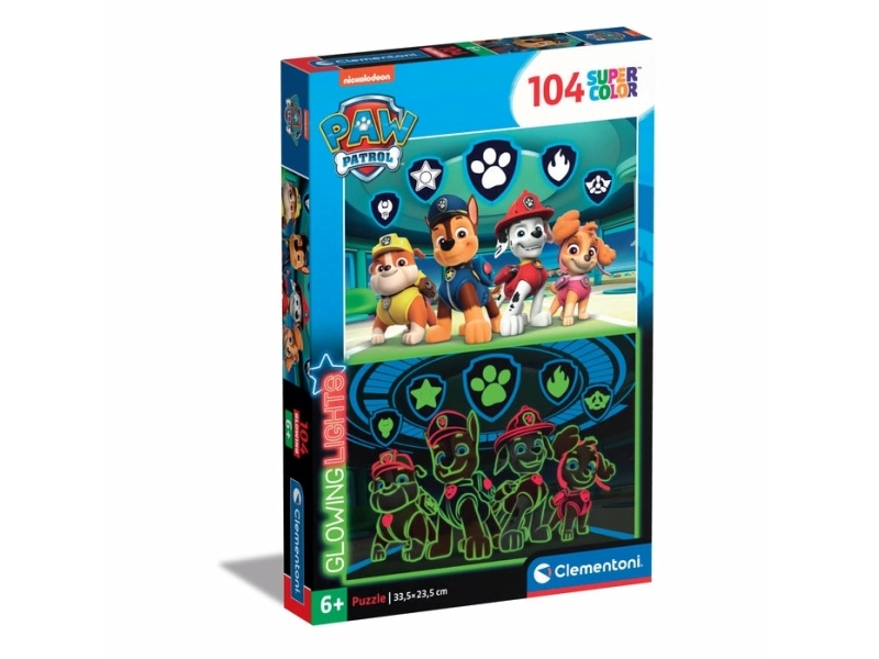 Clementoni Puslespil, Paw Patrol - Glowing, 104 Brikker