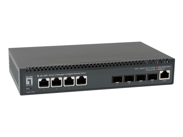 Levelone Xel-0891, Administreret, L3, 10G Ethernet (100/1000/10000), Fuld Duplex, Desktop