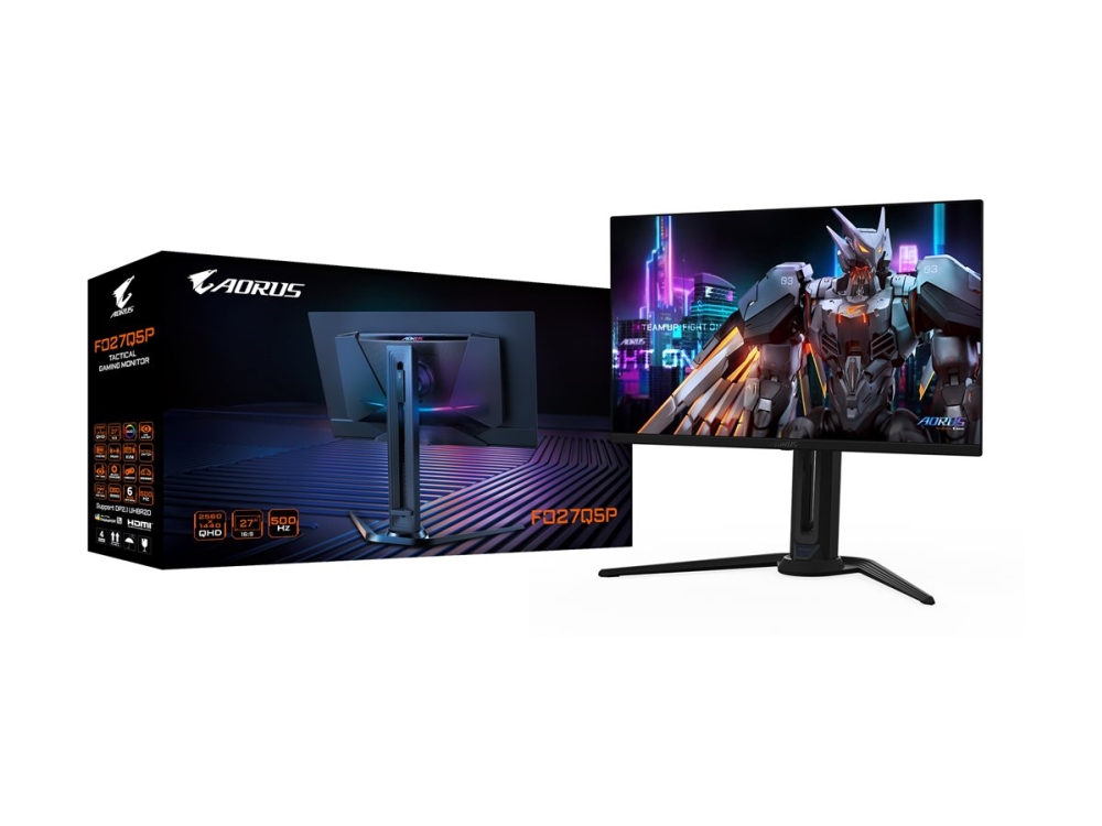 Gigabyte Aorus Fo27q5p Oled Qhd Gaming-Monitor – 2560 X 1440, 500Hz, 0,03Ms, Kvm, 300 Cd/M², Freesync Premium Pro, Displayhdr True Black 500, Display