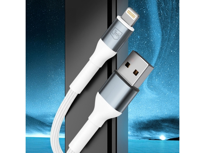 3Mk Hyper Cable N-Series Usb-A Til Lightning 1 M Qc 3.0 5V/2,4A 12W (Hvid)