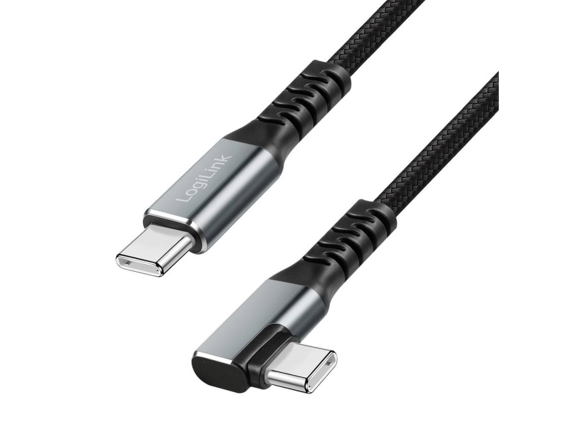 Logilink Usb-C Kabel Usb 3.2 Gen2 Usb-C Stik 1.0 M Sort Vinklet 90 ° Til Højre Cu0271