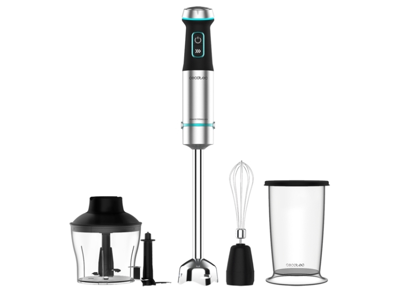 Cecotec Power Titanblack 1200 Xl Cream&Crush, Pürierstab, 0,8 L, Eis-Crusher, 1200 W, Schwarz, Silber