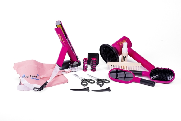 Beauty Haarstyling Glätteisen, Föhn + Zubehör 17-Teilig