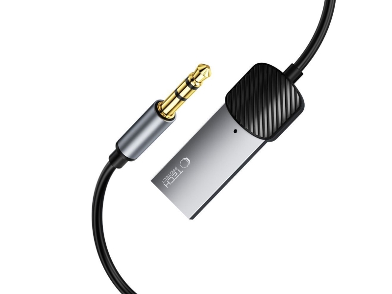 Tech-Protect UltraBoost audio mini jack 3.5mm (male) / Bluetooth adapter - grey