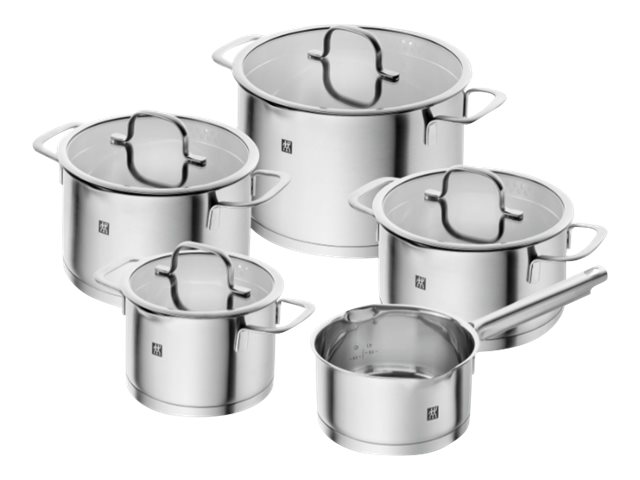 ZWILLING TrueFlow - Matlagningssats med lock - 5 artiklar - rund - silver | Köksutrustning - Grytor & pannor - Grytset | GameStuff