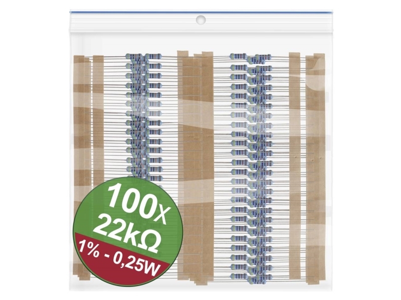 Quadrios 22P051 Metallwiderstands- Sortiment 22 Ko Axial 0,25 W 1 % 1 Set