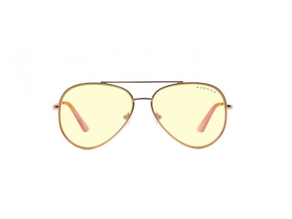 Gunnar Optiks Maverick, Unisex, Oval, Klassisk, Rose Gold, Bärnsten, 5,7 cm | Spel - Gaming kläder - Gaming glasögon | GameStuff
