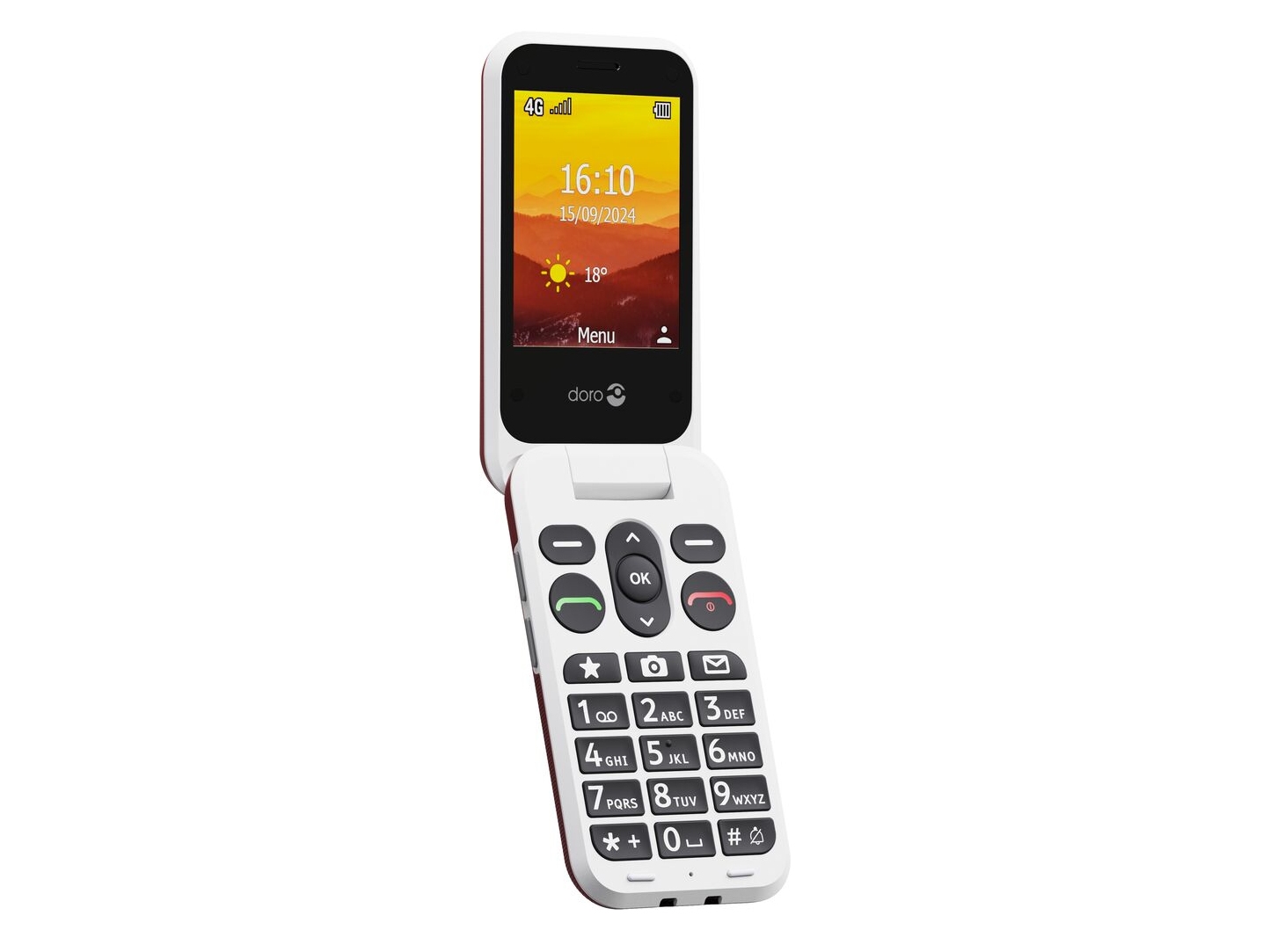 Doro Leva L31s, Muslingeskal, Single Sim, 7,11 Cm (2.8"), 2 Mp, 1150 Mah, Rød, Hvid