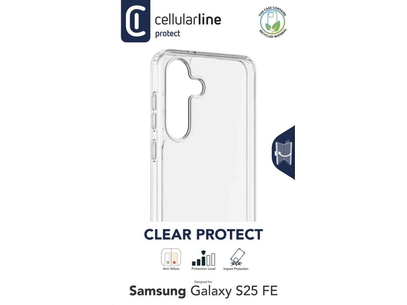 Cellularline Clear Protect - Galaxy S25 Fe, Cover, Samsung, Galaxy S25 Fe, 17 Cm (6.7"), Transparent