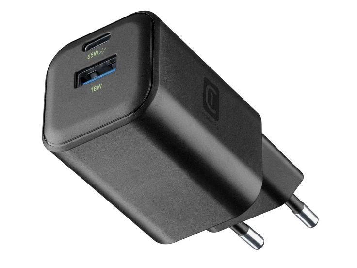 Cellularline Multipower 2 Gan Entry A+C 65W, Drinnen, Ac, Schwarz