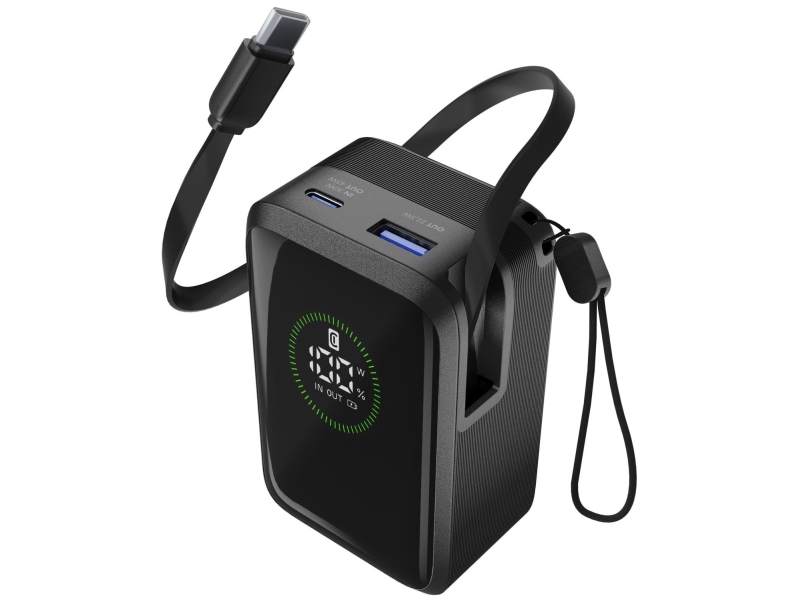 Cellularline Power Bank Roller 10000, 10000 Mah, Schwarz