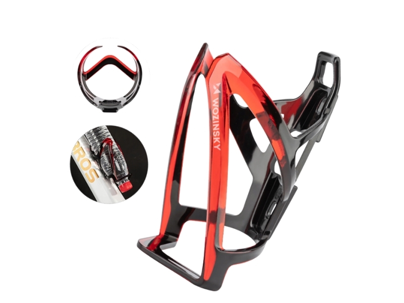 Wozinsky WUR-01BR Bike Bottle Holder Basket - Black and Red
