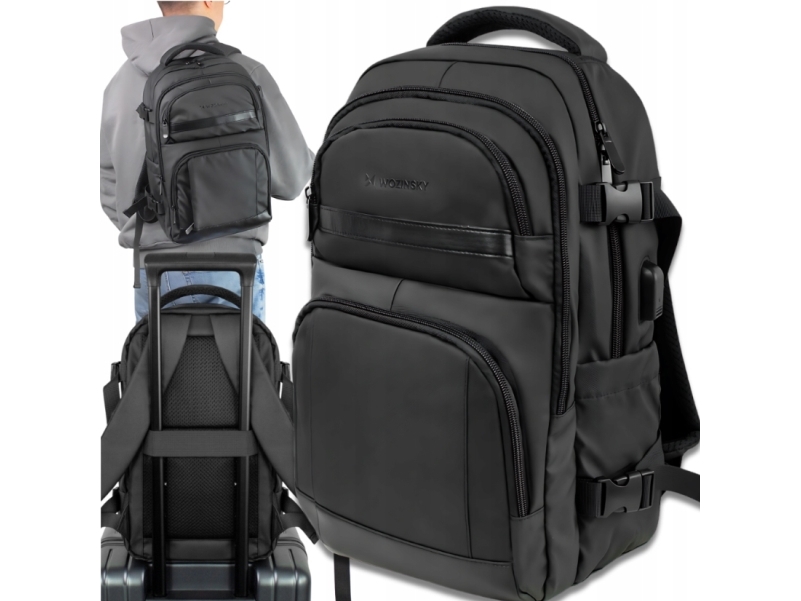 Wozinsky WPW-20L Travel Backpack with Laptop Pocket 40x20x25 cm for the Luggage Hold - Black