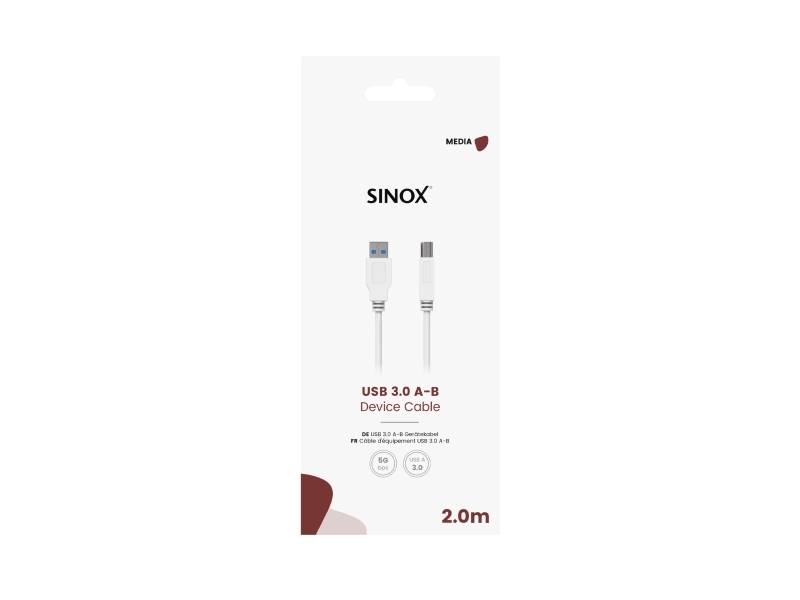 Sinox Usb 3.0-Kabel 2 M. Weiß