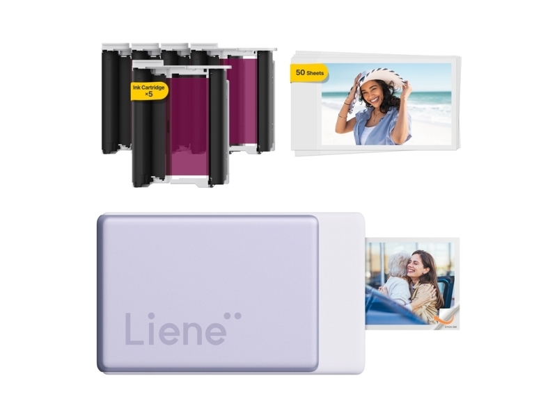 LIENE Pearl N200 Pro bärbar fotoprinter 2x3 (lila) | Skrivare - Bläckstråle & fotoskrivare | GameStuff