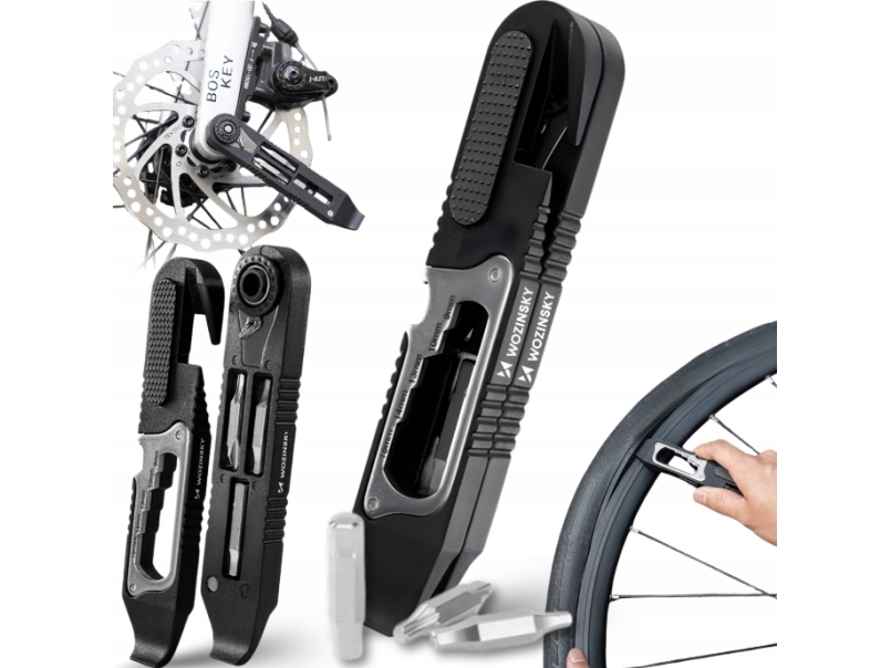 Wozinsky WZK-L2 cykelværktøjssæt 14-i-1, multitool, unbrakonøgler, dækstav - sort