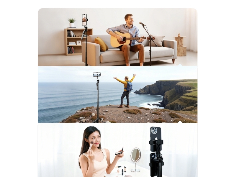 Selfiestang Orico SPM215 stativ til telefon/kamera, 360° drej, Bluetooth 5.2 – sort