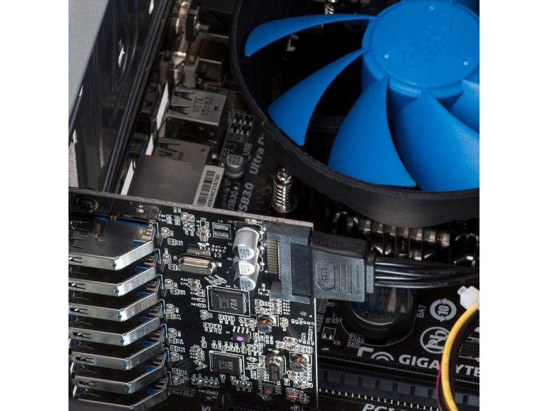 Orico Pvu3 Pci-E Udvidelseskort Med 7X Usb 3.0 Til Stationær Pc - Sort
