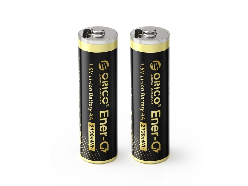 Orico Ener-G Eg5c 1,5 V Aa Usb-C 2-Pak Genopladeligt Batteri 2100Mwh