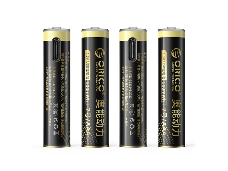 Orico Ener-G Eg7c 1,5V Aaa Usb-C Genopladeligt Batteri 500 Mwh M. Ladekabel 4 Stk.