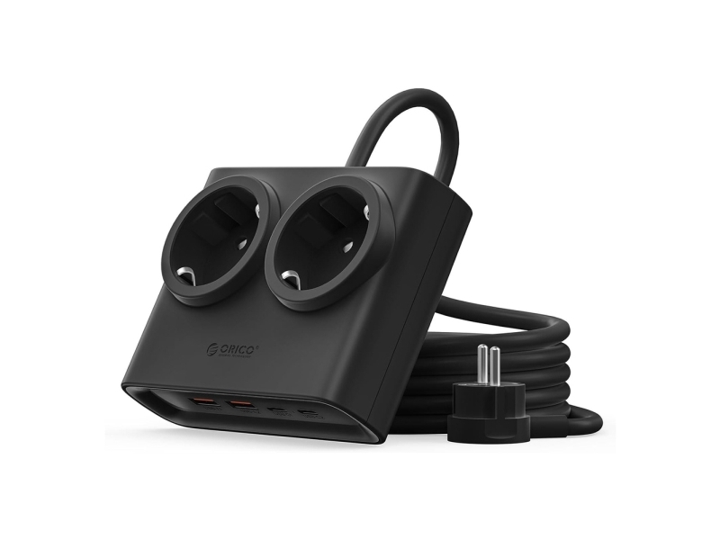 Steckdosenleiste Orico Pdc25 25W 6-In-1: 2X Ac + 2X Usb-A + 2X Usb-C – Schwarz