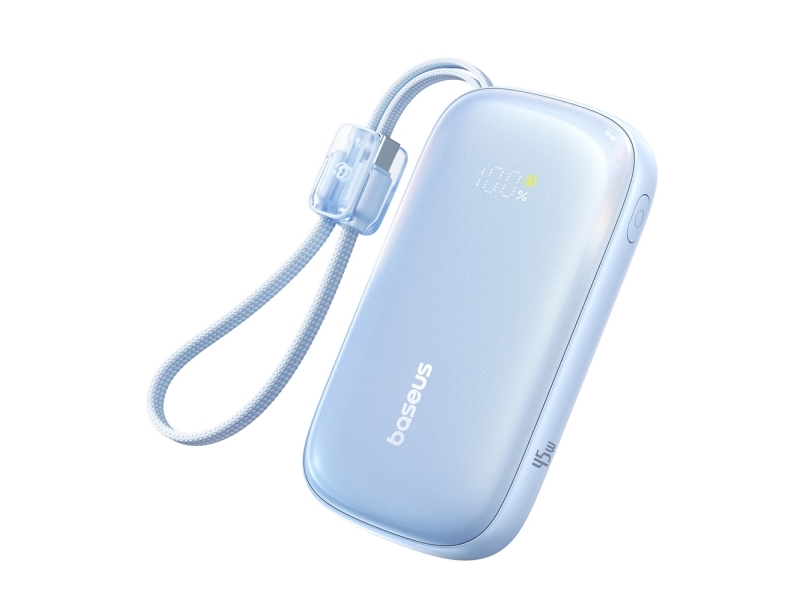 Baseus Powerbank Enerfill Fc21 Qpow 3 Ultra 10000Mah 45W Mit Abnehmbarem Usb-C/Lightning-Kabel - Blau