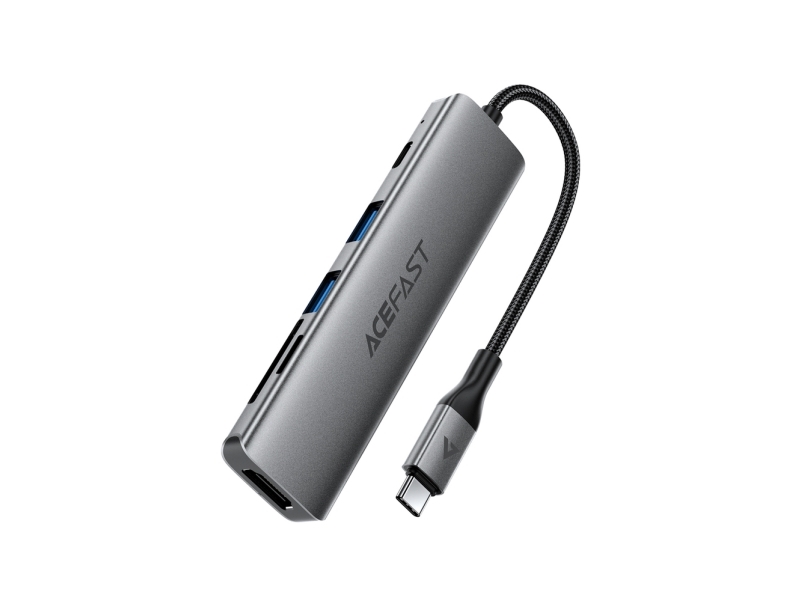 Acefast J18 Usb-Hub Usb-C 6-I-1 Hdmi 4K 60Hz Pd90w Dock - Grå