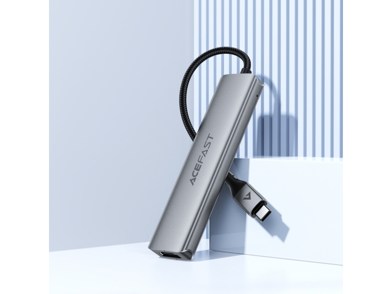 Acefast J16 Usb-Hub Usb-C 5-I-1 Hdmi 4K 60Hz Pd90w Dockingstation - Grå