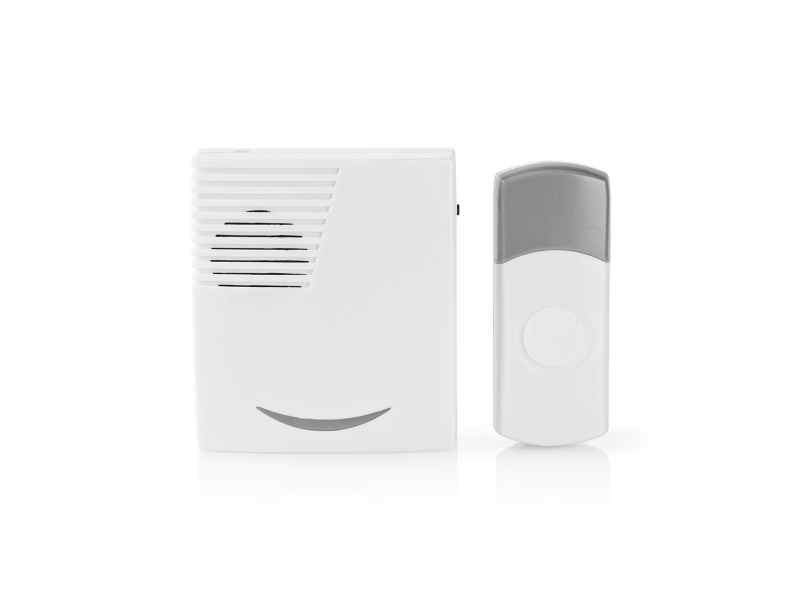 Nedis DOORB211WT, Harmaa, Valkoinen, 80 dB, Akryylinitriilibutadieenistyreeni (ABS), Langaton, 433 MHz, 100 m