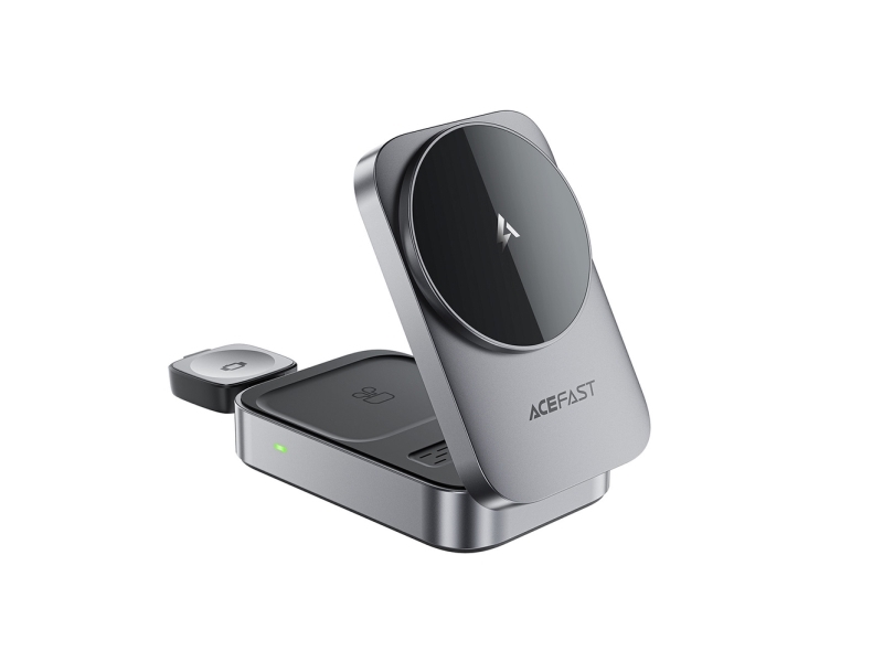 Acefast E22 3-In-1 Kabellose Ladestation Induktiv Kompatibel Mit Magsafe - Grau