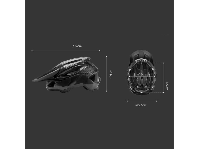 Rockbros Fahrradhelm Rockbros Lk-99 Für Mountainbike Mit Verstellbarem Visier Und Magnetischem Verschluss 58–62 Cm - Schwarz