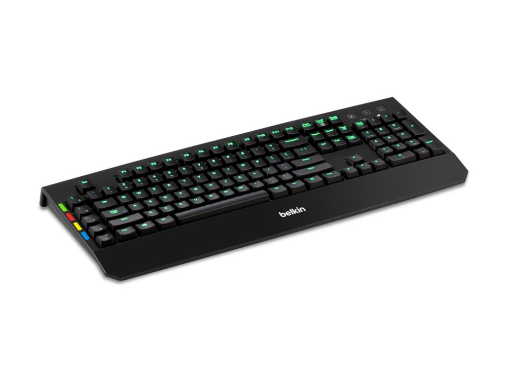 Belkin Kvm Remote Control With Integrated Keyboard - Tastatur - Bagbelyst - Usb - Sort - Taa-Kompatibel