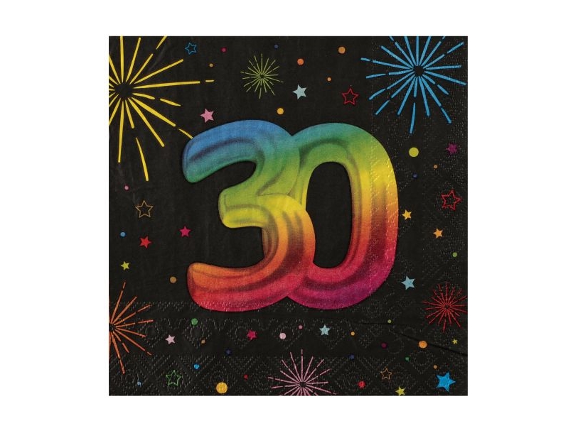 Bunte Regenbogen-Servietten, 30 Jahre