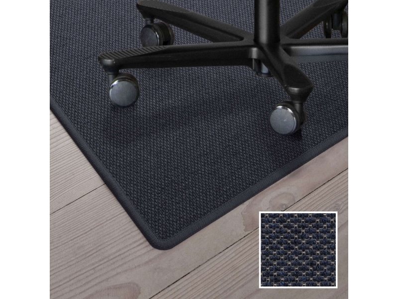 Stoleunderlag 150x120 i tæppe - Blå