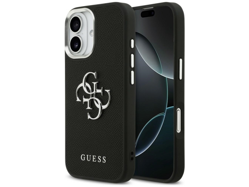 Guess Grained Big 4G Classic Logo Case Für Iphone 17 - Schwarz