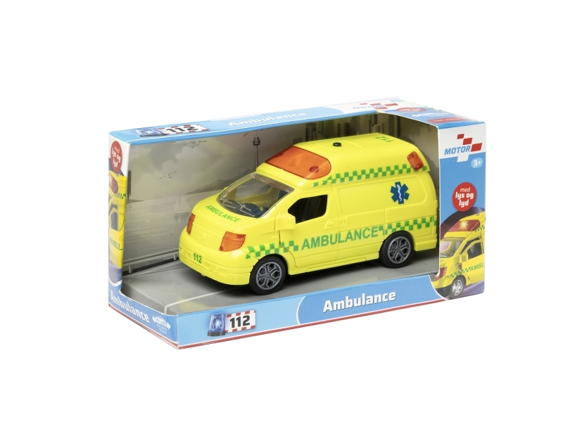 Legetøjs Ambulance Med Lys Og Lyd - Pull-back - Gul