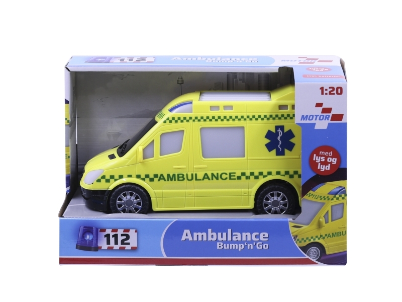 Legetøjs Ambulance Med Lyd Og Lys - Bump N' Go - 1:20