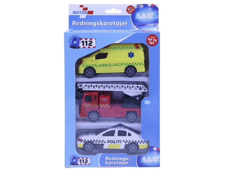 Impulse Toys Rescue vehicles 3pcs w/pullback lights and sound