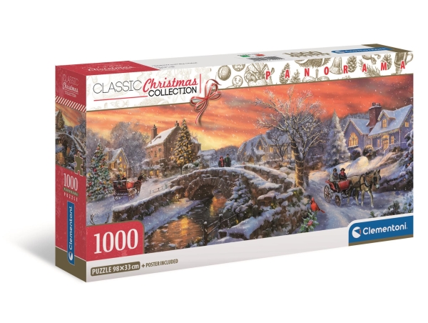 Clementoni Puslespil Panorama Hqc Christmas Over The Bridge, 1000 Brikker