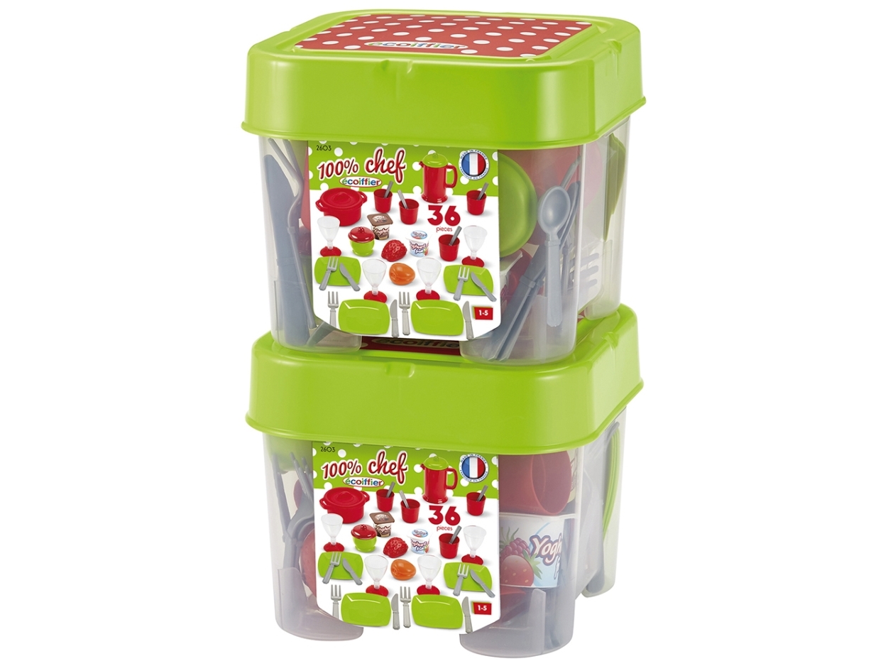 Ecoiffier - 100% Chef Dinnerware in Storage Box 36pcs