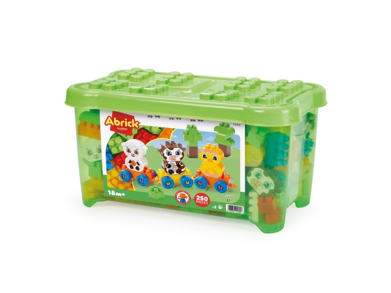 Abrick Ecoiffier Farm Animals Block Train - 250 pieces.