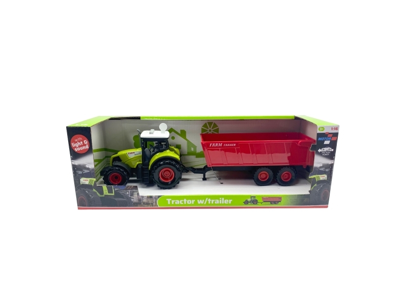 Tractor W/Trailer, Light & Sound 1:16