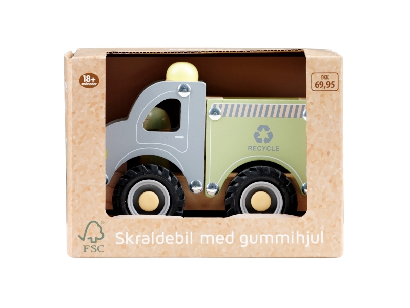 Impulse Toys Skraldebil m/gummihjul i træ