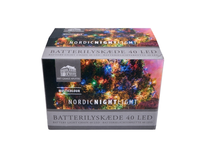 Det Gamle Apotek Lyskæde 40 farvede led l390 cm ip44 grøn 3xaa(ekskl), 1/colorbox